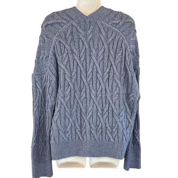 Vince Interlocking Cable Merino Wool & Cashmere Cardigan NWOT Size Large - Picture 5 of 7